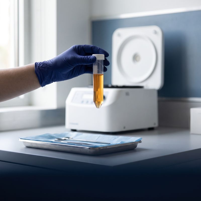 Plasma ricco di piastrine preparato per una seduta di PRP